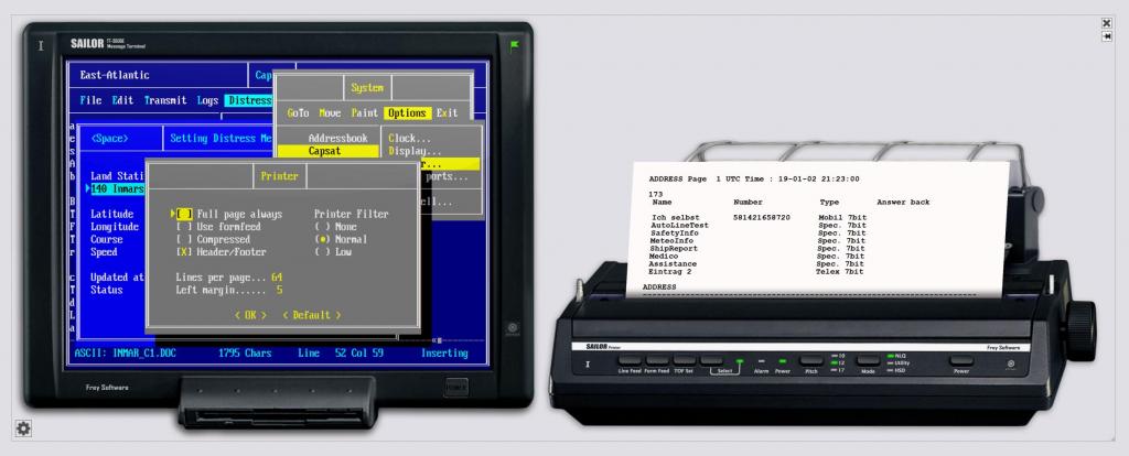 Capsat — Nachrichtenverkehr über Inmarsat-C in der Simulation